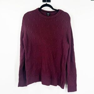 Express Burgundy Cable Knit Sweater NWT